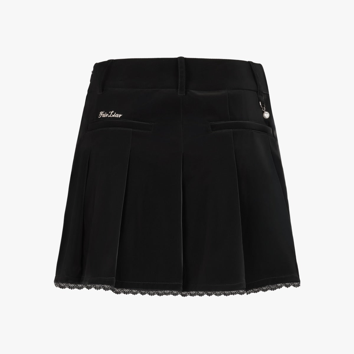 GLOSSY LACE PLEATED SKIRT