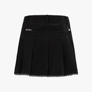 GLOSSY LACE PLEATED SKIRT
