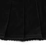 GLOSSY LACE PLEATED SKIRT