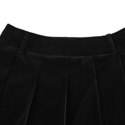 GLOSSY LACE PLEATED SKIRT
