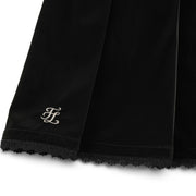 GLOSSY LACE PLEATED SKIRT