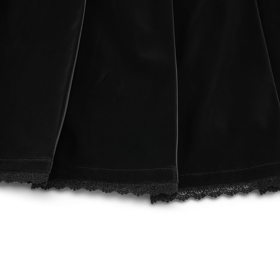 GLOSSY LACE PLEATED SKIRT