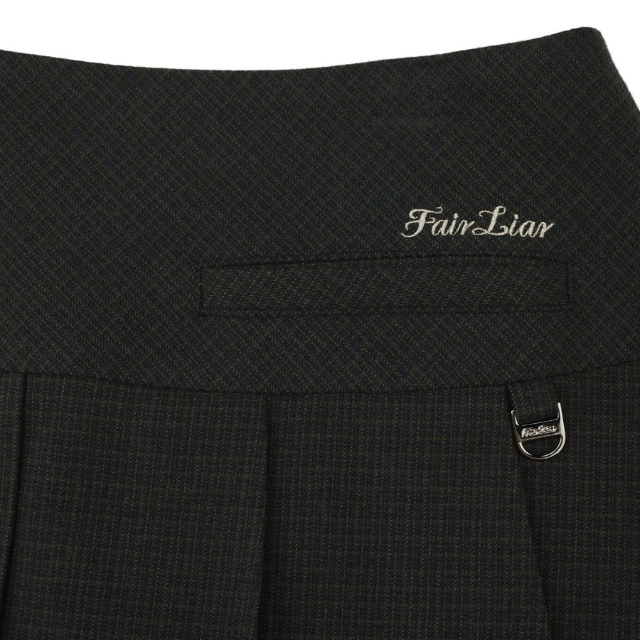 SIDE RIBBON CHECK SKIRT