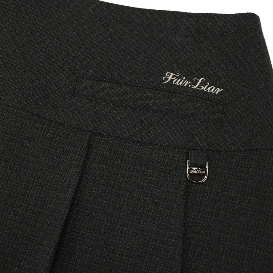 SIDE RIBBON CHECK SKIRT
