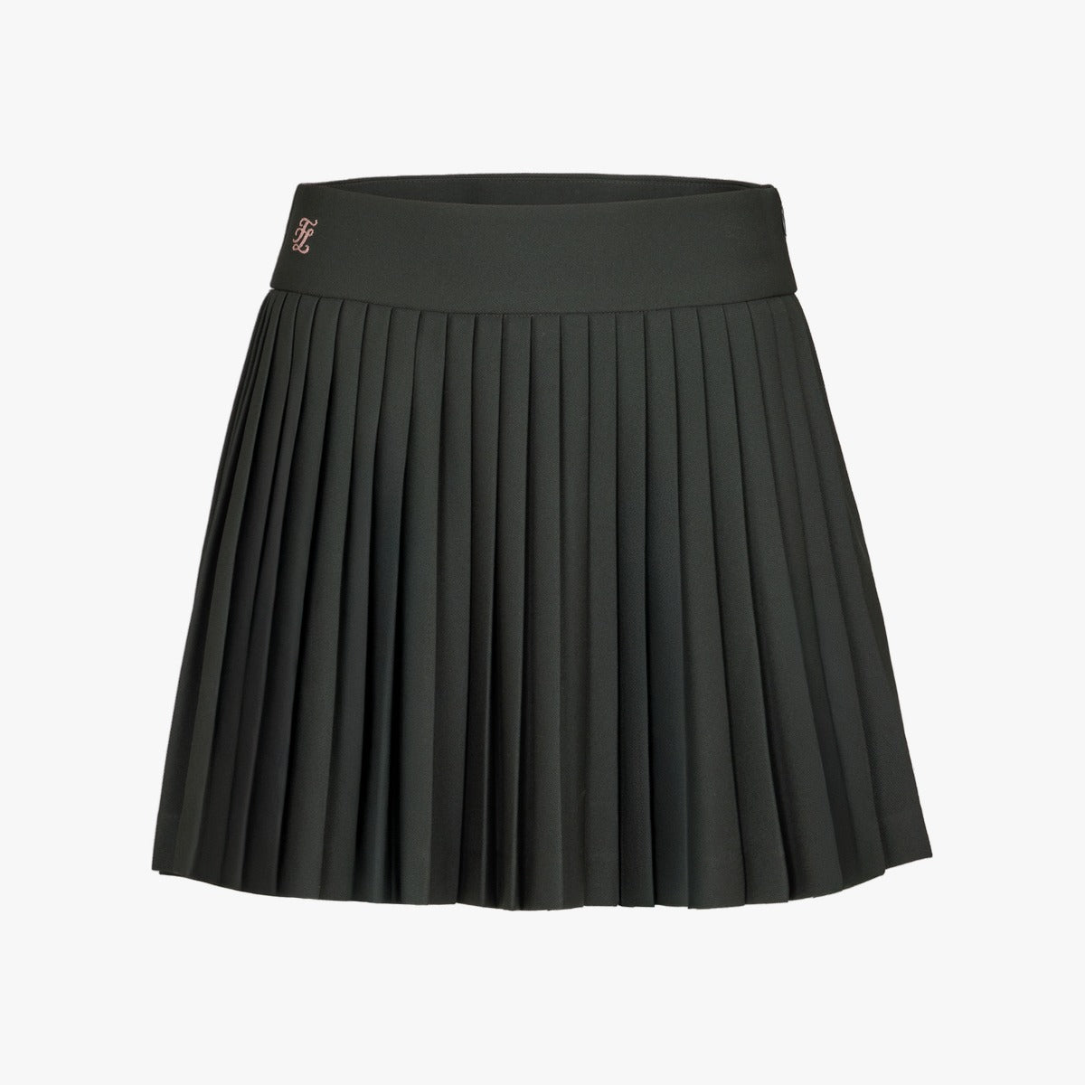PIQUE BACK LOGO PLEATED SKIRT