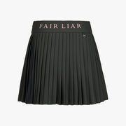 PIQUE BACK LOGO PLEATED SKIRT