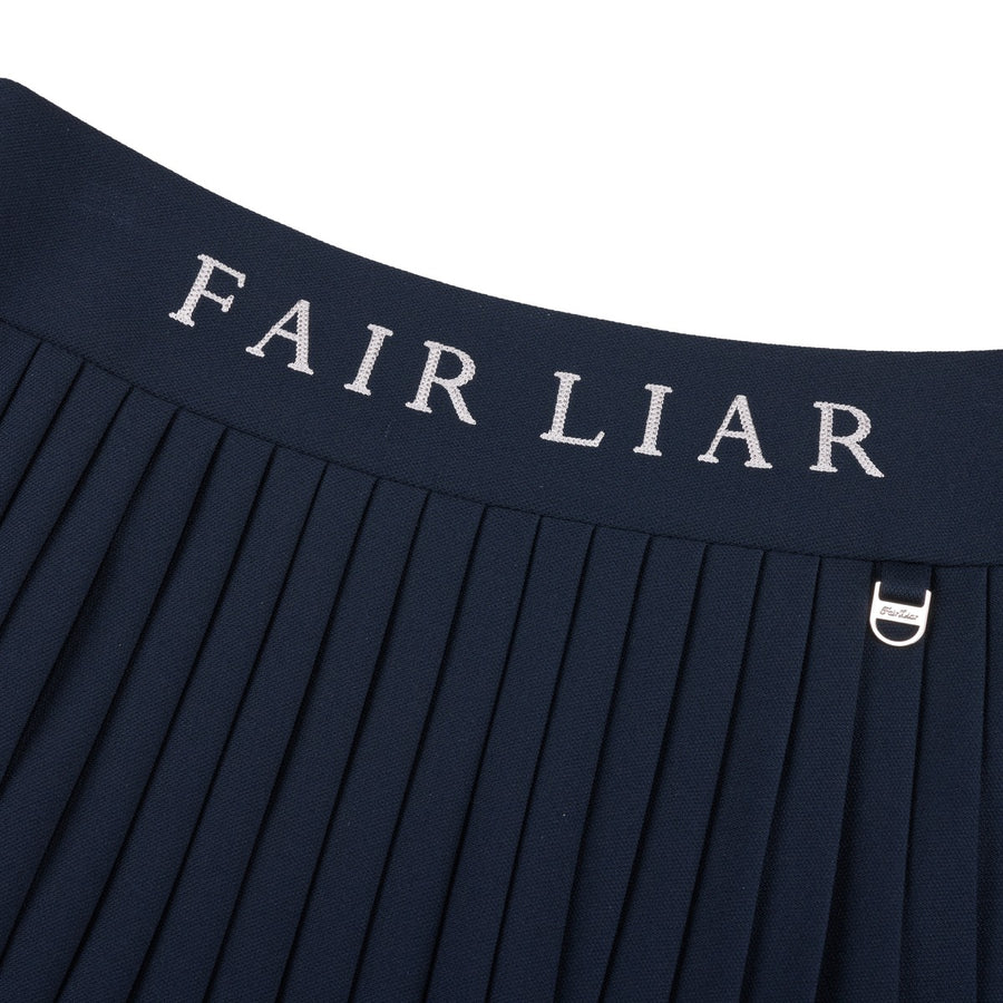 PIQUE BACK LOGO PLEATED SKIRT