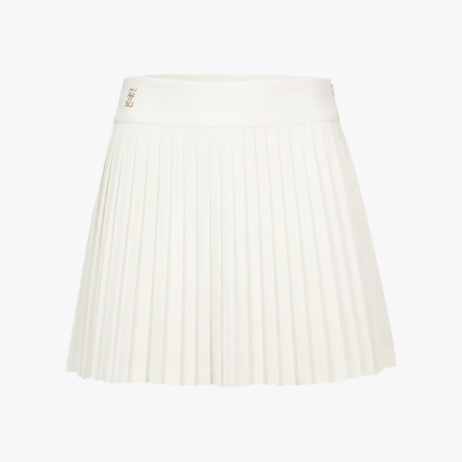PIQUE BACK LOGO PLEATED SKIRT