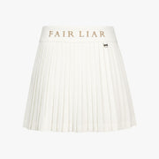 PIQUE BACK LOGO PLEATED SKIRT