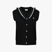 RUFFLED V-NECK VEST