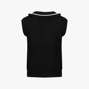 RUFFLED V-NECK VEST