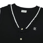 RUFFLED V-NECK VEST