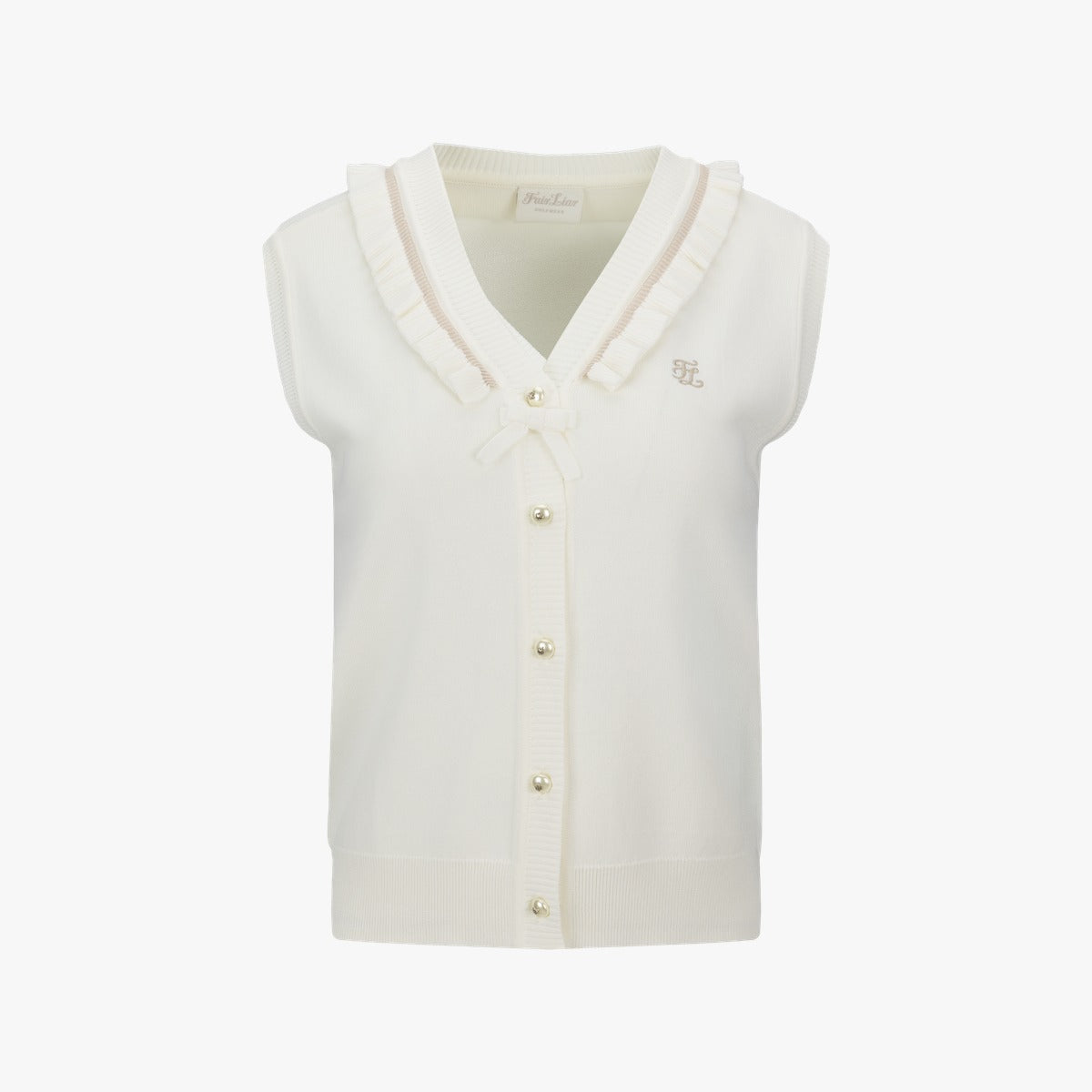 RUFFLED V-NECK VEST