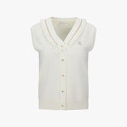 RUFFLED V-NECK VEST