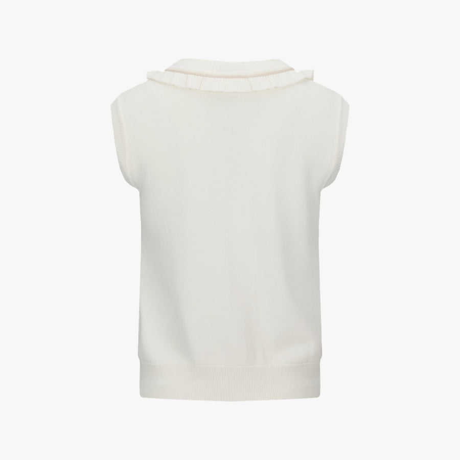 RUFFLED V-NECK VEST