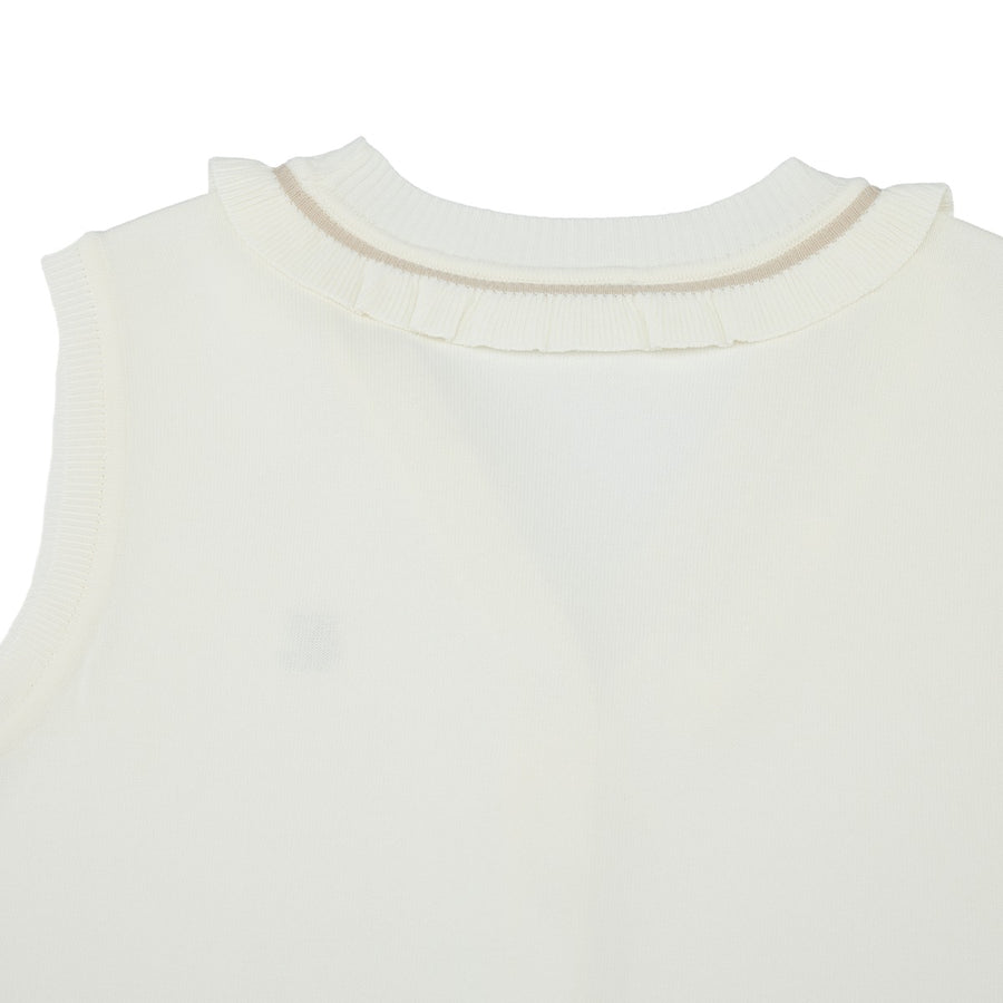 RUFFLED V-NECK VEST
