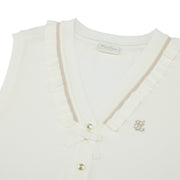 RUFFLED V-NECK VEST