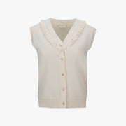 RUFFLED V-NECK VEST