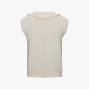 RUFFLED V-NECK VEST
