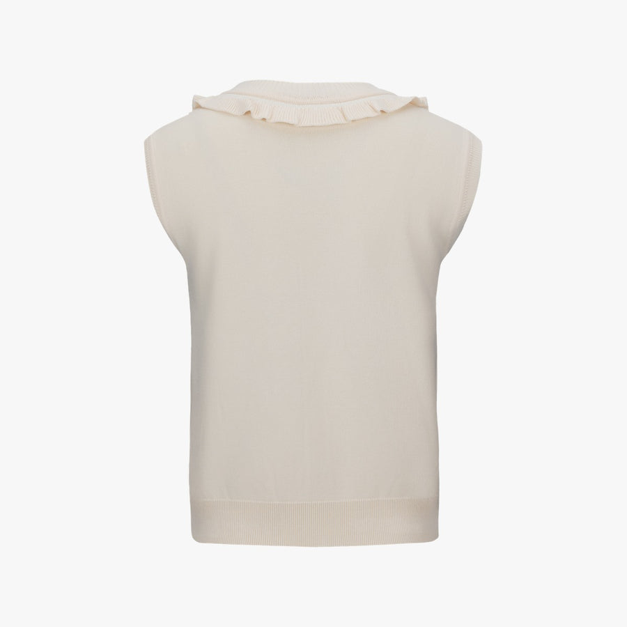 RUFFLED V-NECK VEST