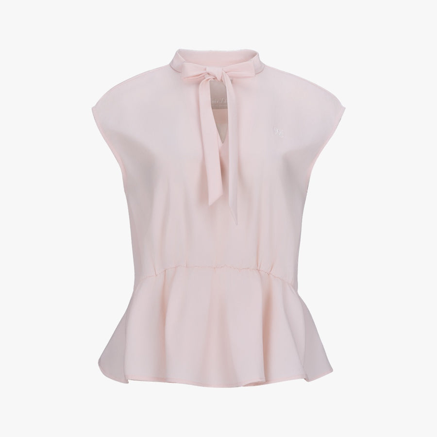 SHEER RIBBON T-SHIRT RUFFLED RIBBON VEST