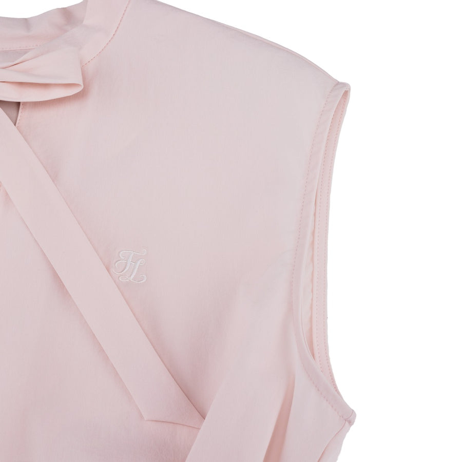 SHEER RIBBON T-SHIRT RUFFLED RIBBON VEST