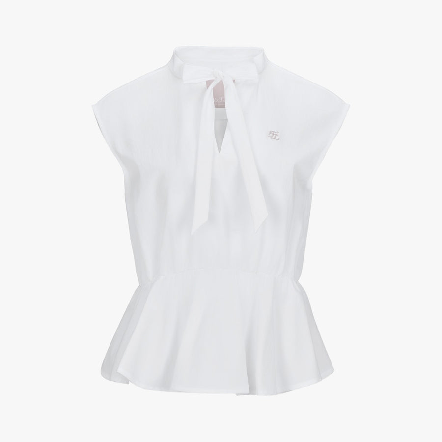 SHEER RIBBON T-SHIRT RUFFLED RIBBON VEST