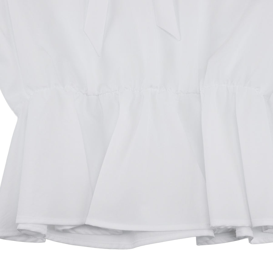 SHEER RIBBON T-SHIRT RUFFLED RIBBON VEST