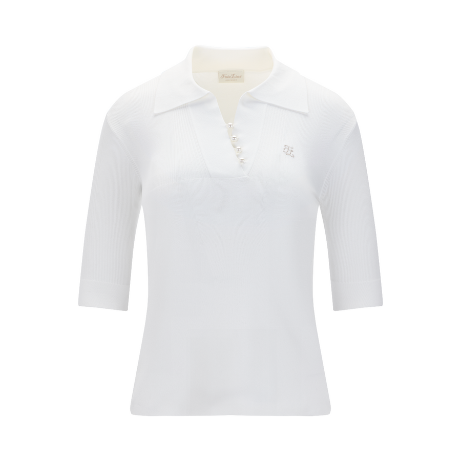 OPEN COLLAR KNIT