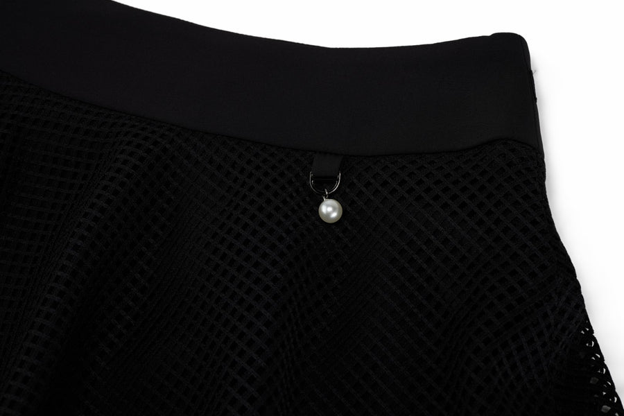 MESH DOUBLE FLARE SKIRT