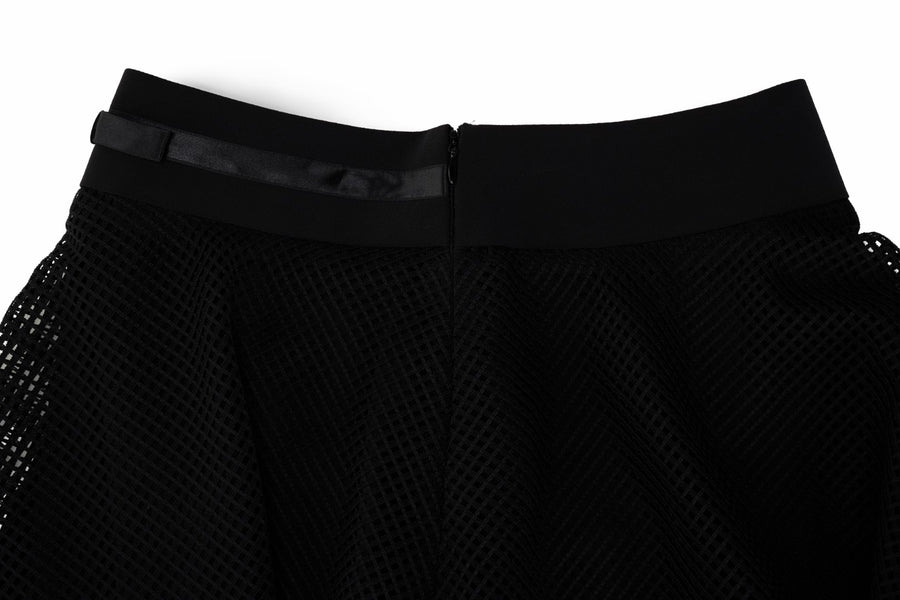 MESH DOUBLE FLARE SKIRT