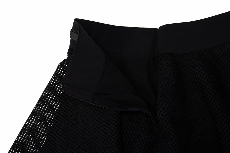MESH DOUBLE FLARE SKIRT