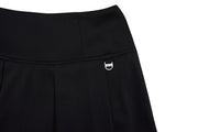 RIB BACK PLEATED SKIRT