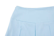 RIB BACK PLEATED SKIRT