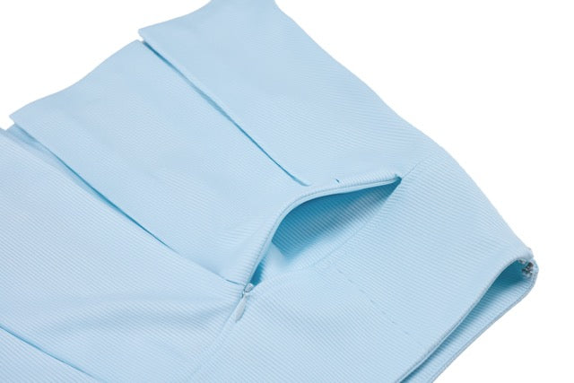 RIB BACK PLEATED SKIRT