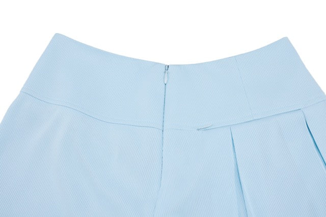 RIB BACK PLEATED SKIRT