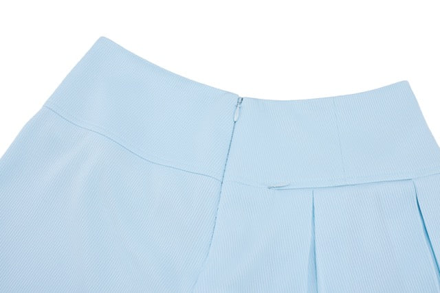 RIB BACK PLEATED SKIRT