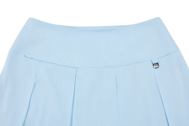 RIB BACK PLEATED SKIRT