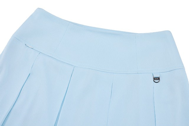 RIB BACK PLEATED SKIRT