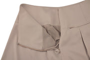 RIB BACK PLEATED SKIRT