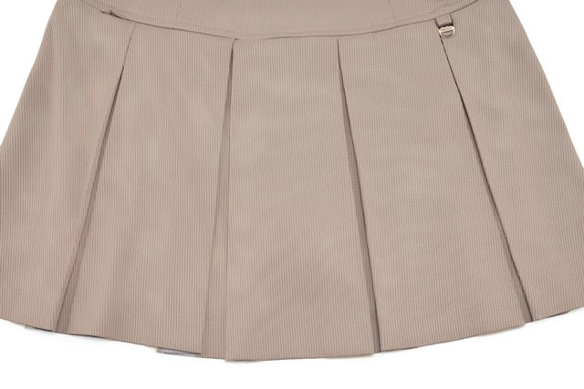 RIB BACK PLEATED SKIRT