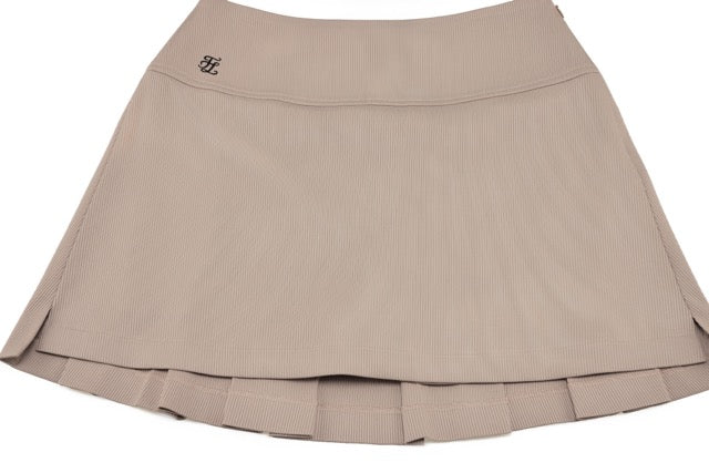 RIB BACK PLEATED SKIRT