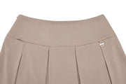 RIB BACK PLEATED SKIRT