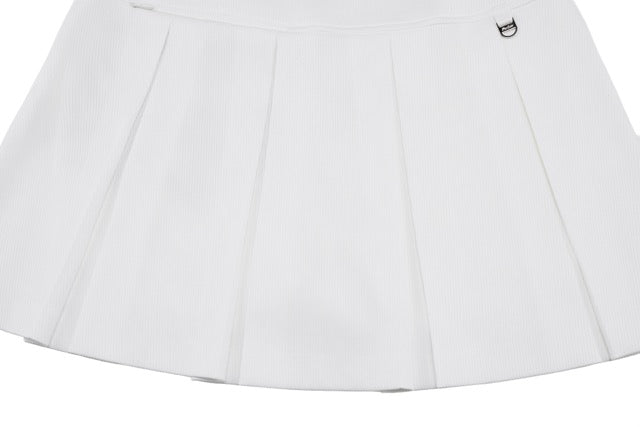 RIB BACK PLEATED SKIRT