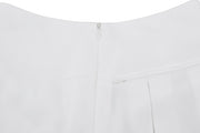 RIB BACK PLEATED SKIRT