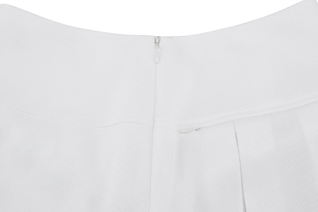 RIB BACK PLEATED SKIRT