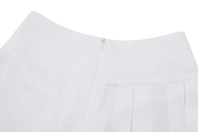 RIB BACK PLEATED SKIRT
