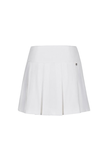 RIB BACK PLEATED SKIRT