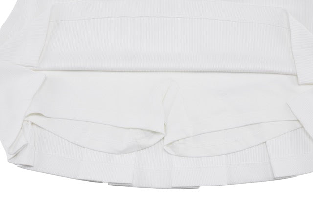 RIB BACK PLEATED SKIRT