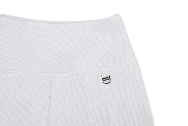 RIB BACK PLEATED SKIRT
